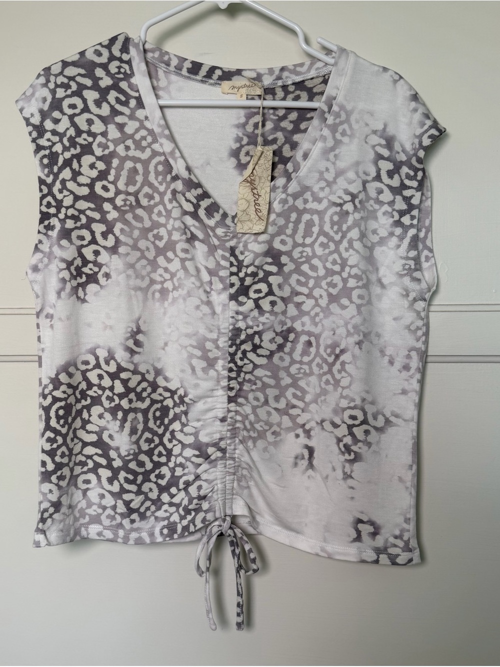 Mystree Purple & White V-Neck Tie-Hem Sleeveless (D0007)